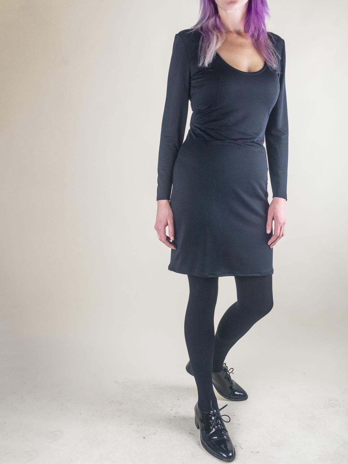 Reconnect - Upcycled Maternity Long Sleeve Scoop Neck Dress - Sz XLM