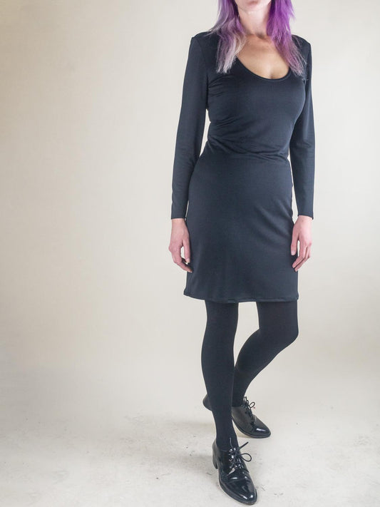 Reconnect - Upcycled Maternity Long Sleeve Scoop Neck Dress - Sz XLM