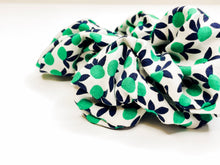 Load image into Gallery viewer, Upcycled Scrunchie - White/Green/Black
