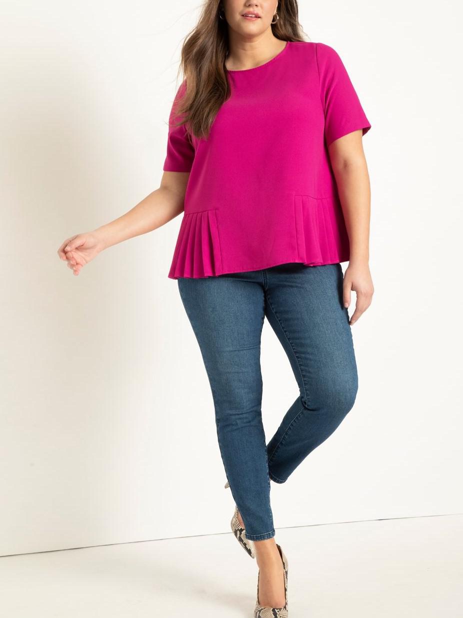 Eloquii - Pleated Hem Blouse - Sz 14W