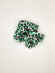 Upcycled Scrunchie - White/Green/Black