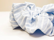 Load image into Gallery viewer, Upcycled Scrunchie - Light Blue/Stripe
