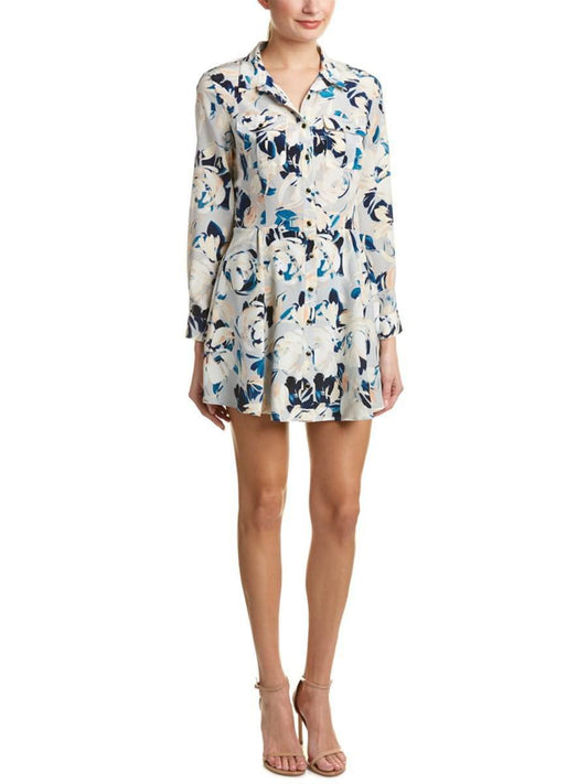 Yumi Kim - Long Sleeve Slit-Back Floral Shirtdress - Sz L