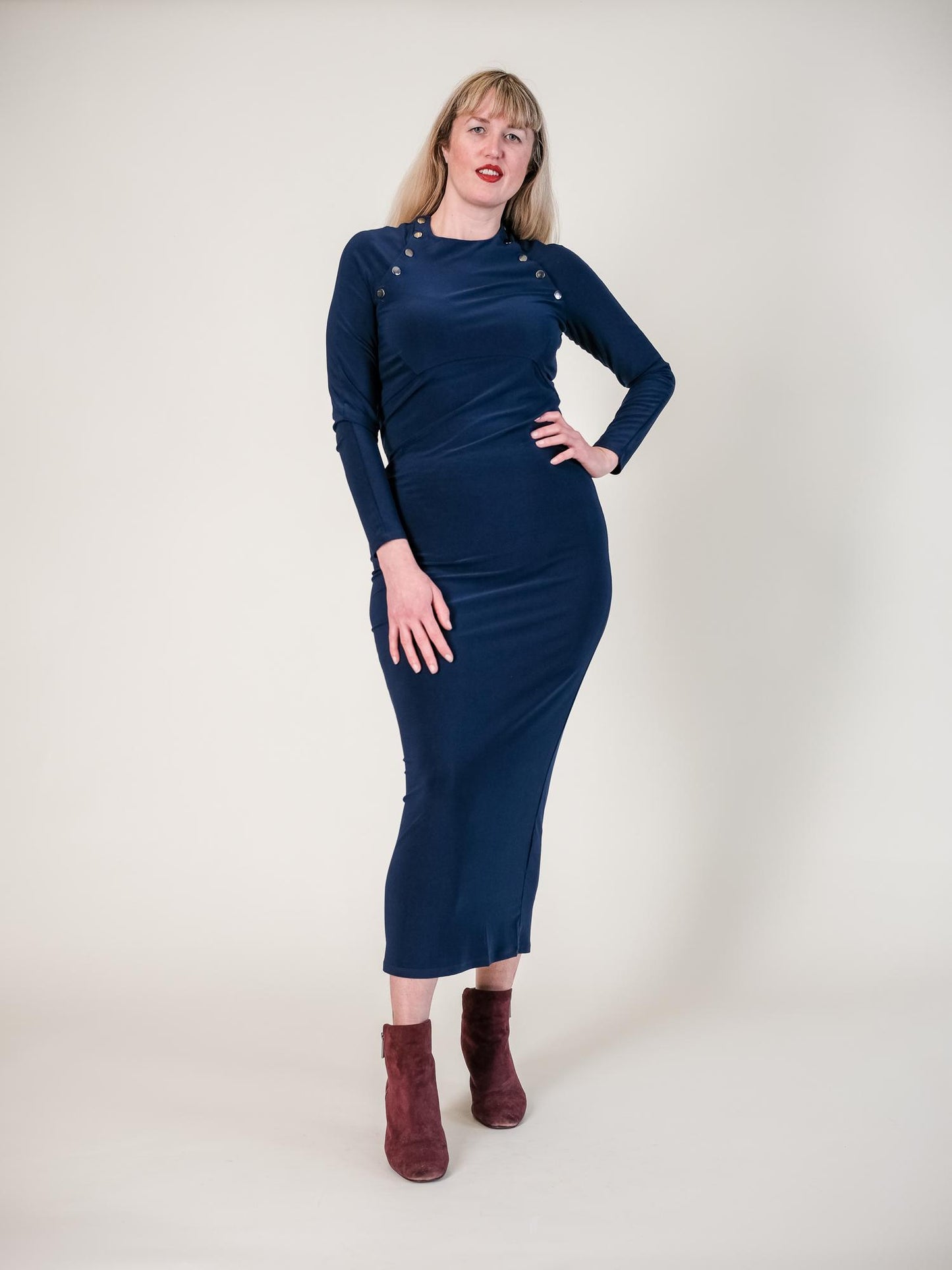 Reconnect - Simone Nursing Friendly Long Sleeve Maternity Maxi Dress - Sz MM