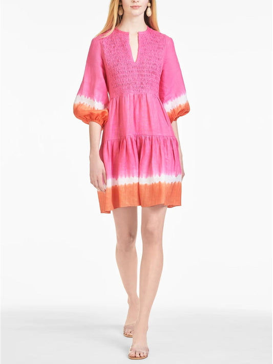 Sachin & Babi - Coco Split Neck Cotton Mini Dress - Sz XS