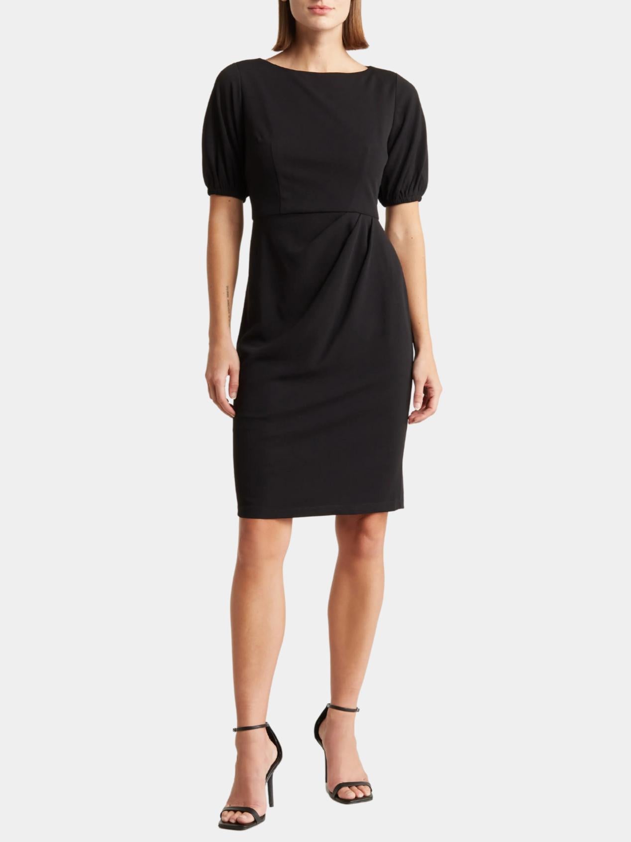 Maggy London - Puff Sleeve Knee Length Sheath Dress - Sz 2