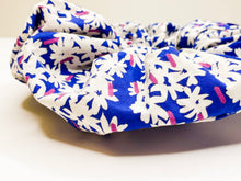 Load image into Gallery viewer, Upcycled Scrunchie - Blue/White Floral
