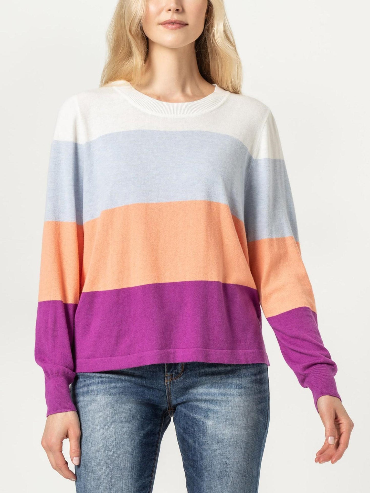 Lilla P - Easy Striped Crewneck Sweater - Sz S