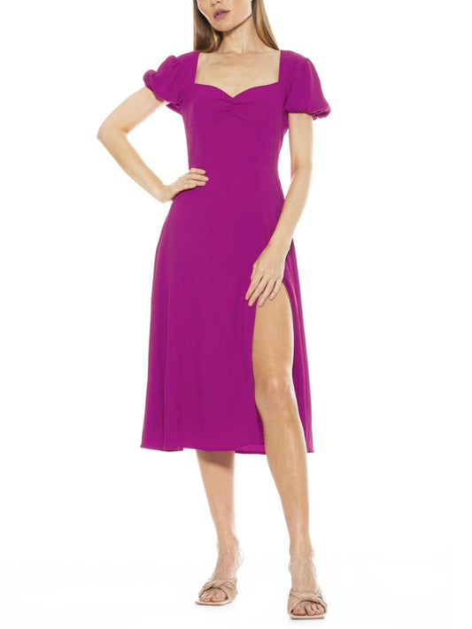 Alexia Admor - Gracie Puff Sleeve Midi Dress - Sz 8