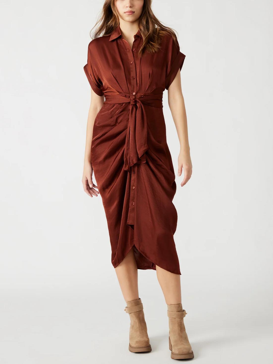 Steve Madden - Tori Draped High-Low Shirtdress Dress - Sz 8