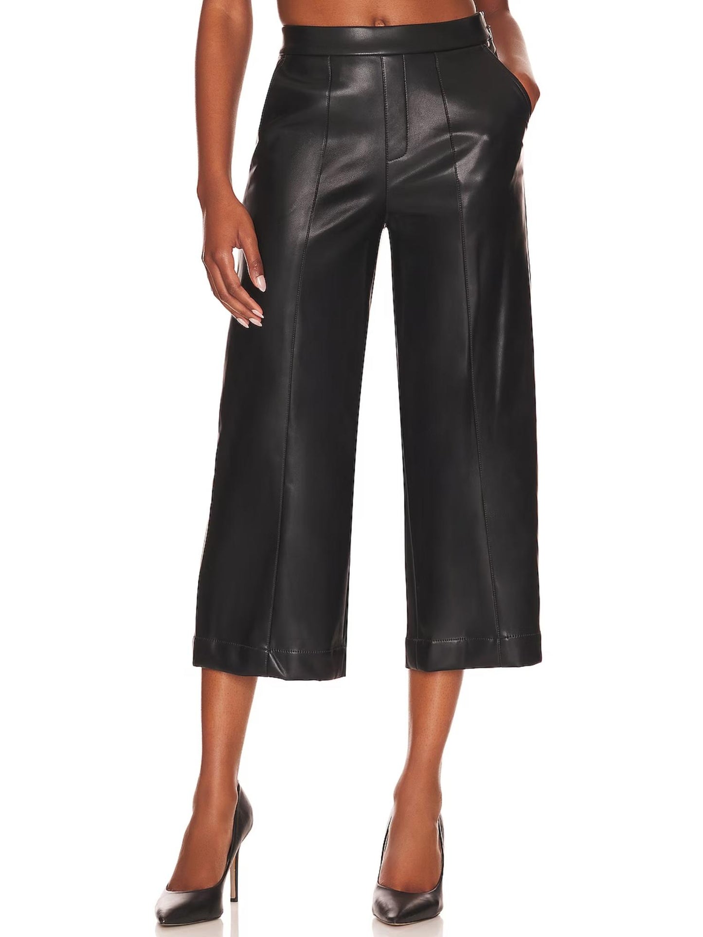 BCBG Maxazria - Faux Leather Cropped Pants - Sz 4