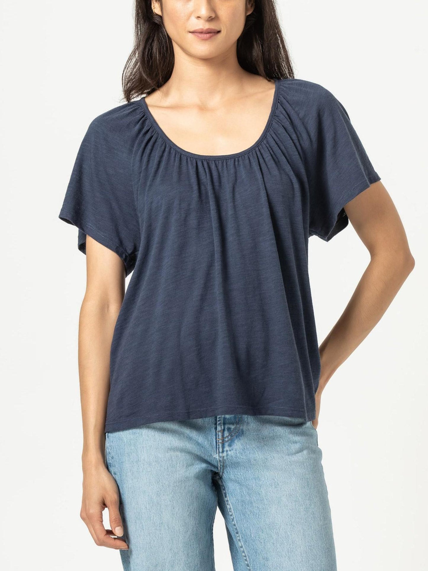 Lilla P - Easy Shirred Raglan Tee - Sz L