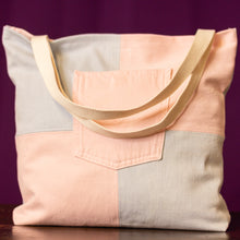 Load image into Gallery viewer, Armoire X Bauerryanco Denim Tote Bag = Pink/Blue
