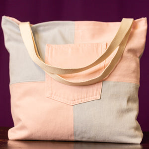Armoire X Bauerryanco Denim Tote Bag = Pink/Blue