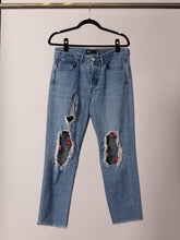 Load image into Gallery viewer, 3x1 Upcycled High Rise Distressed Straight Leg Jeans (sz. 28)
