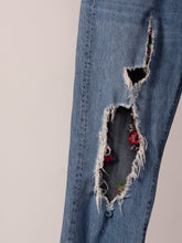 Load image into Gallery viewer, 3x1 Upcycled High Rise Distressed Straight Leg Jeans (sz. 28)
