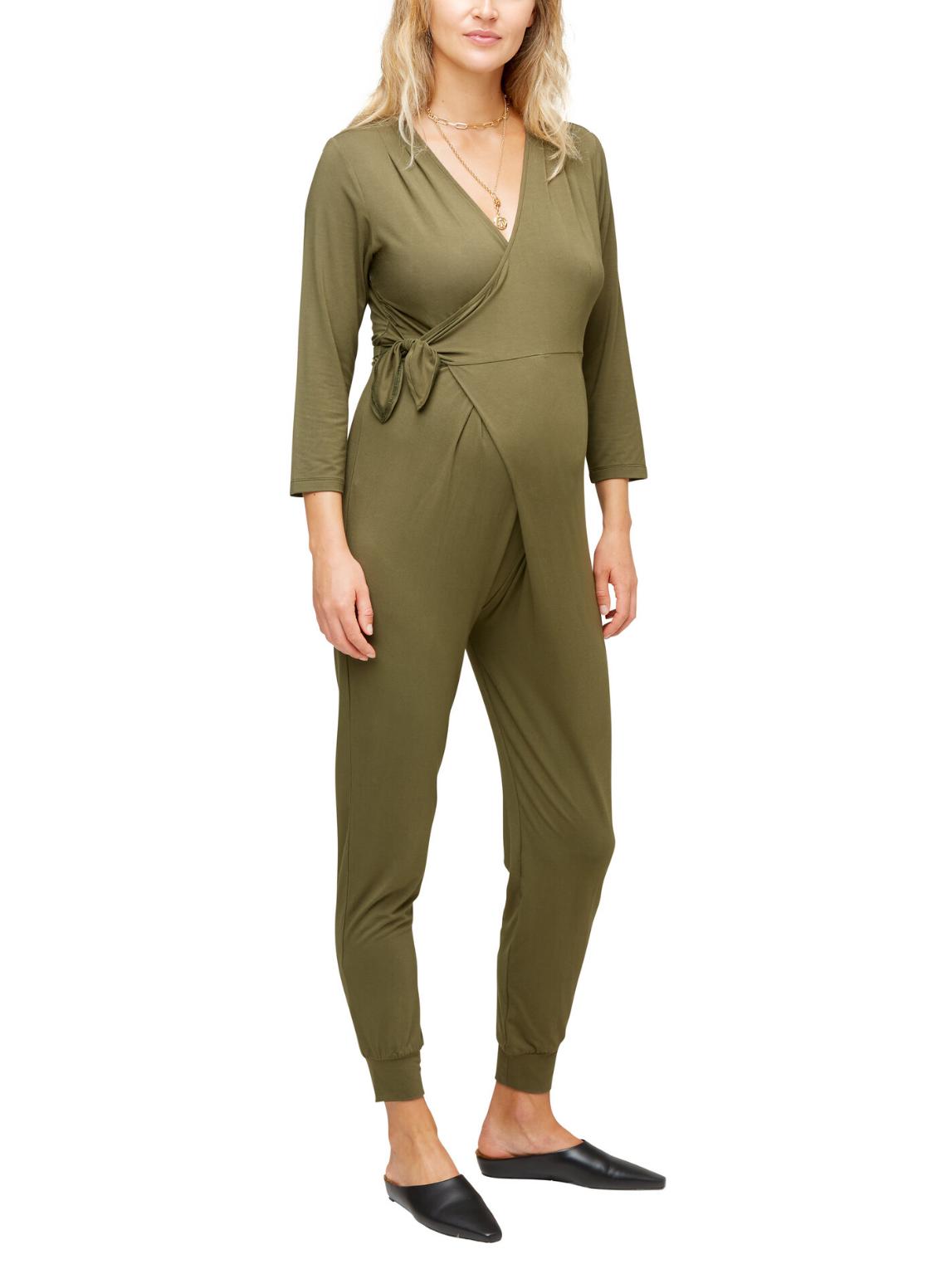 Nom Maternity - Amabella Wrap Front Maternity Jumpsuit - Sz MM