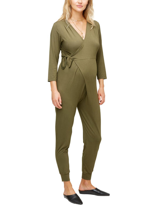 Nom Maternity - Amabella Wrap Front Maternity Jumpsuit - Sz MM
