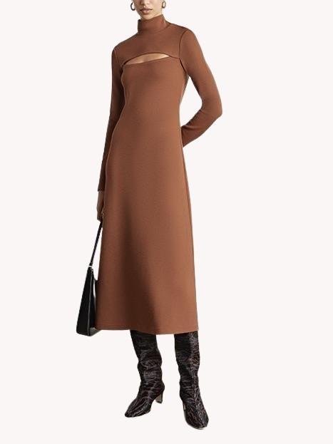 Who What Wear - Jasmine Cutout Long Sleeve Midi Dress - Sz M