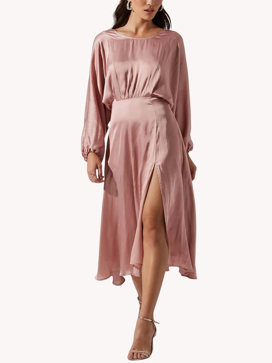 ASTR the Label - Marin Side Slit Midi Dress - Sz L