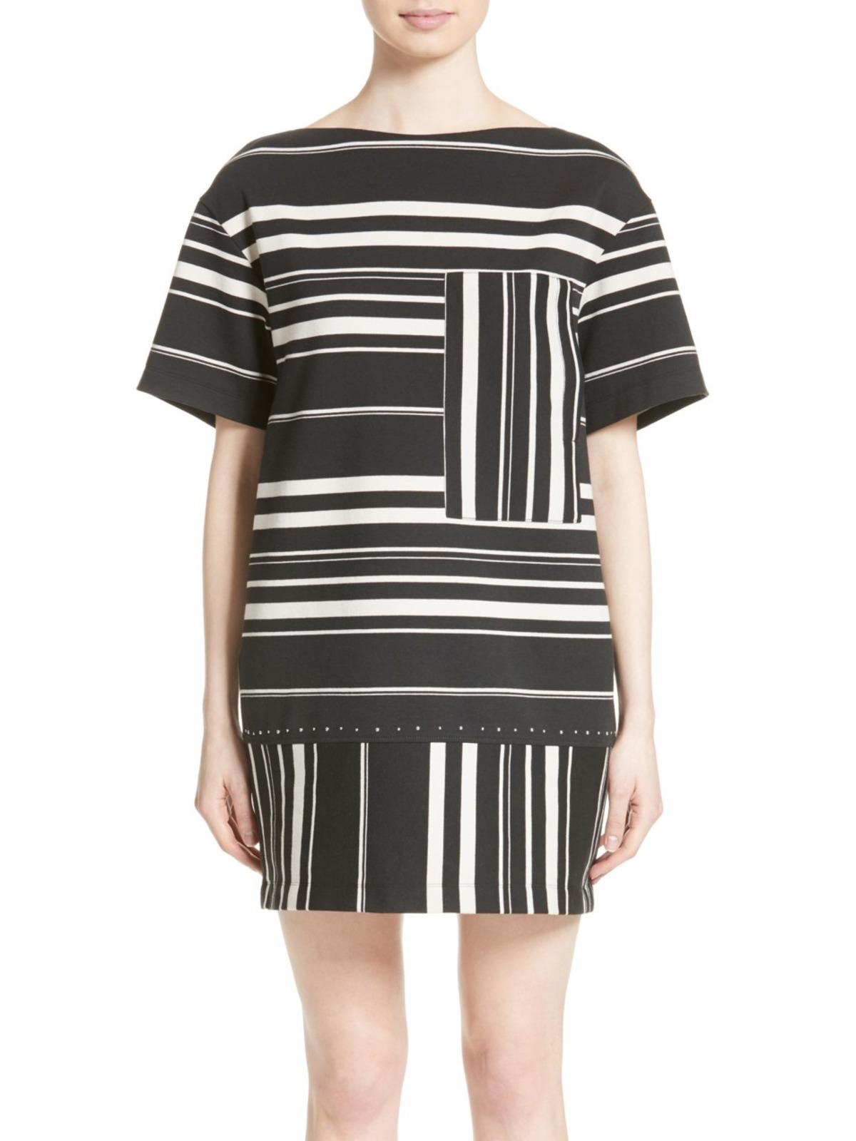 3.1 Phillip Lim - Short Sleeve Studded Hem Striped Ponte Dress - Sz S
