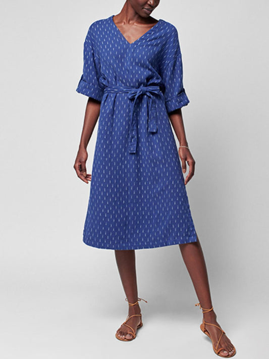 Faherty - Atlantic Ave V-Neck Side Slits Dress - Sz M