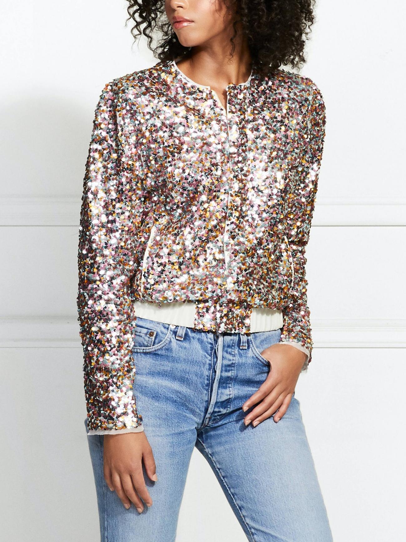 Rachel Zoe - Dakota Sequin Bomber Jacket - Sz M
