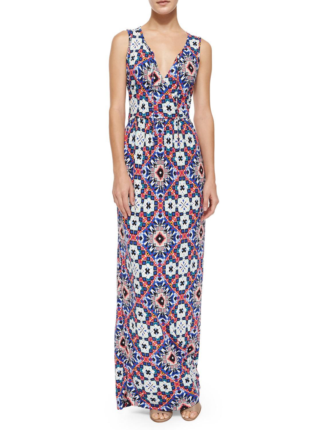 French Connection - Sleeveless Self-Tie Printed Cutout-Back Maxi Dress - Sz 2