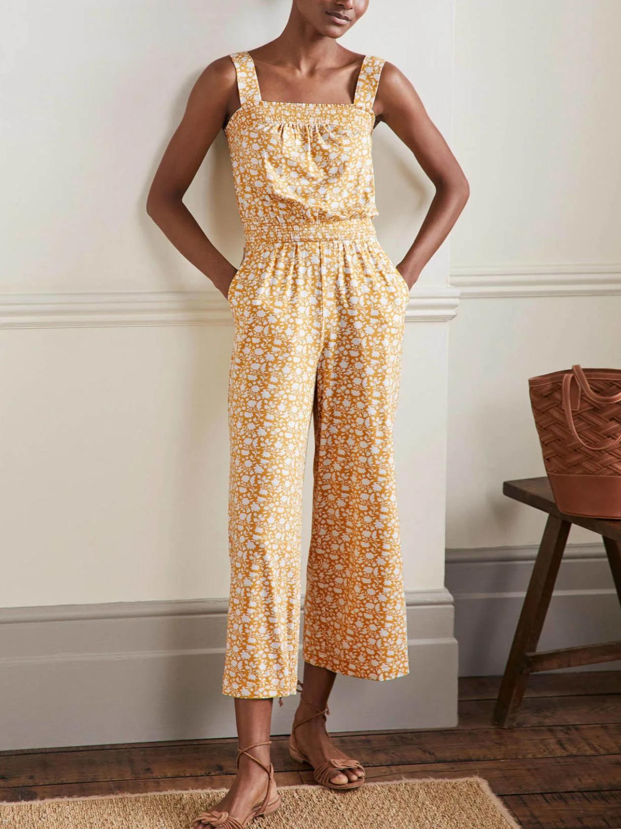 Boden - Strappy Jersey Cropped Sleeveless Jumpsuit - Sz 12