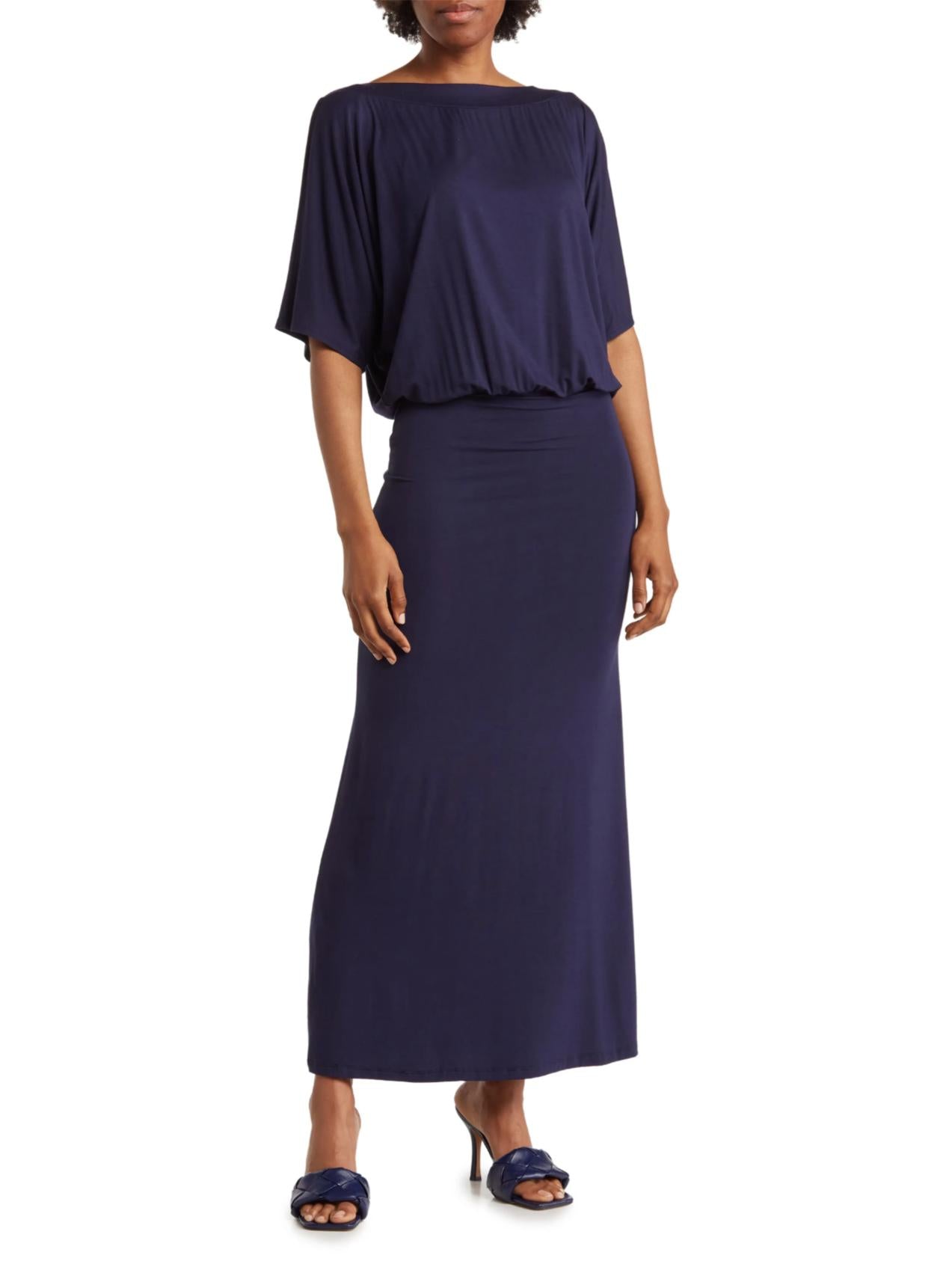 Go Couture - Dolman Sleeve Boatneck Maxi Dress - Sz XL