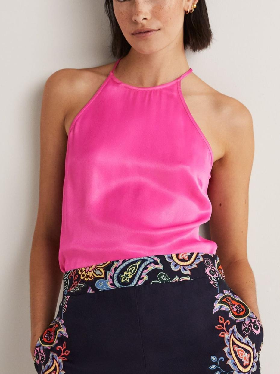 Boden - Strappy Halterneck Satin Top - Sz 4