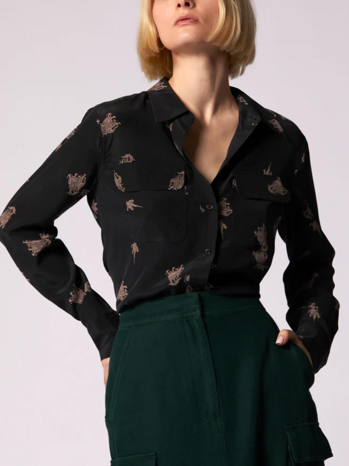 Equipment - Signature Slim Longsleeve Silk Button-Down - Sz M