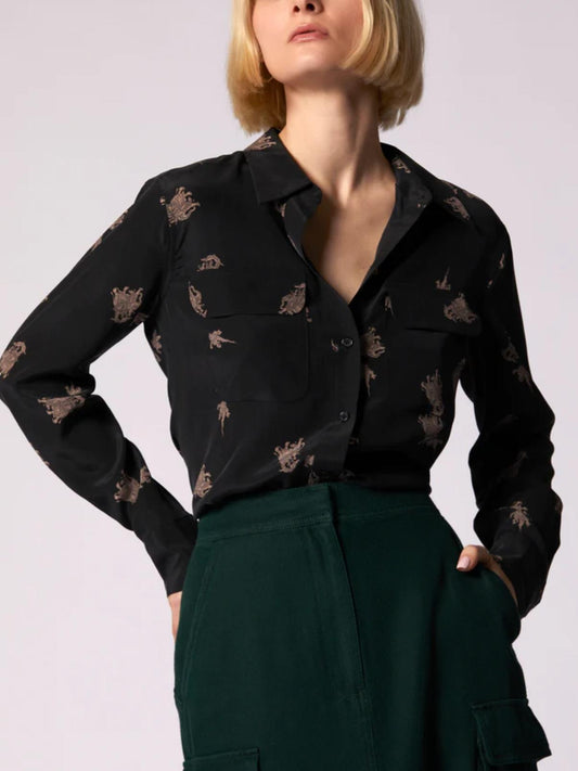 Equipment - Signature Slim Longsleeve Silk Button-Down - Sz M