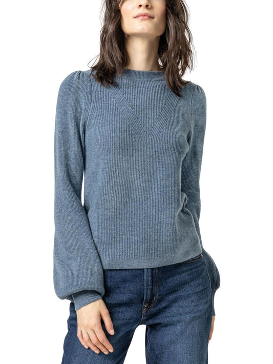 Lilla P - Ribbed Puff Sleeve Sweater - Sz L