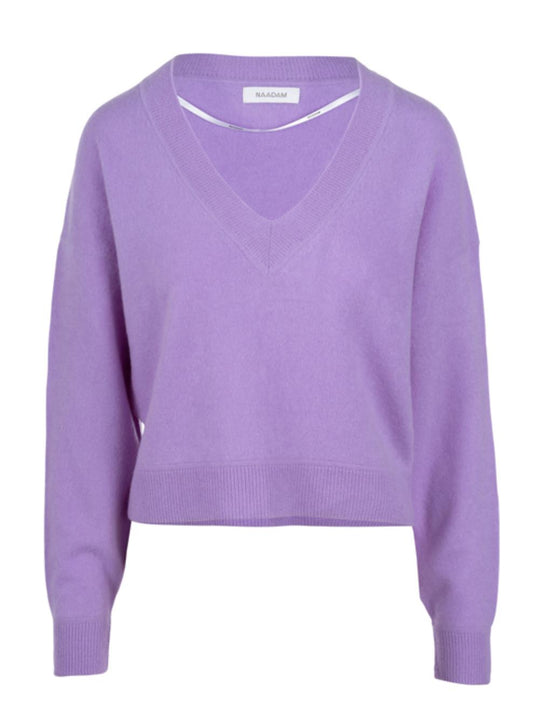 Naadam - Cropped V-Neck Cashmere Sweater - Sz L