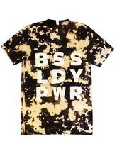 Load image into Gallery viewer, BSS LDY PWR Tie Dye Black Tan V-neck Tee
