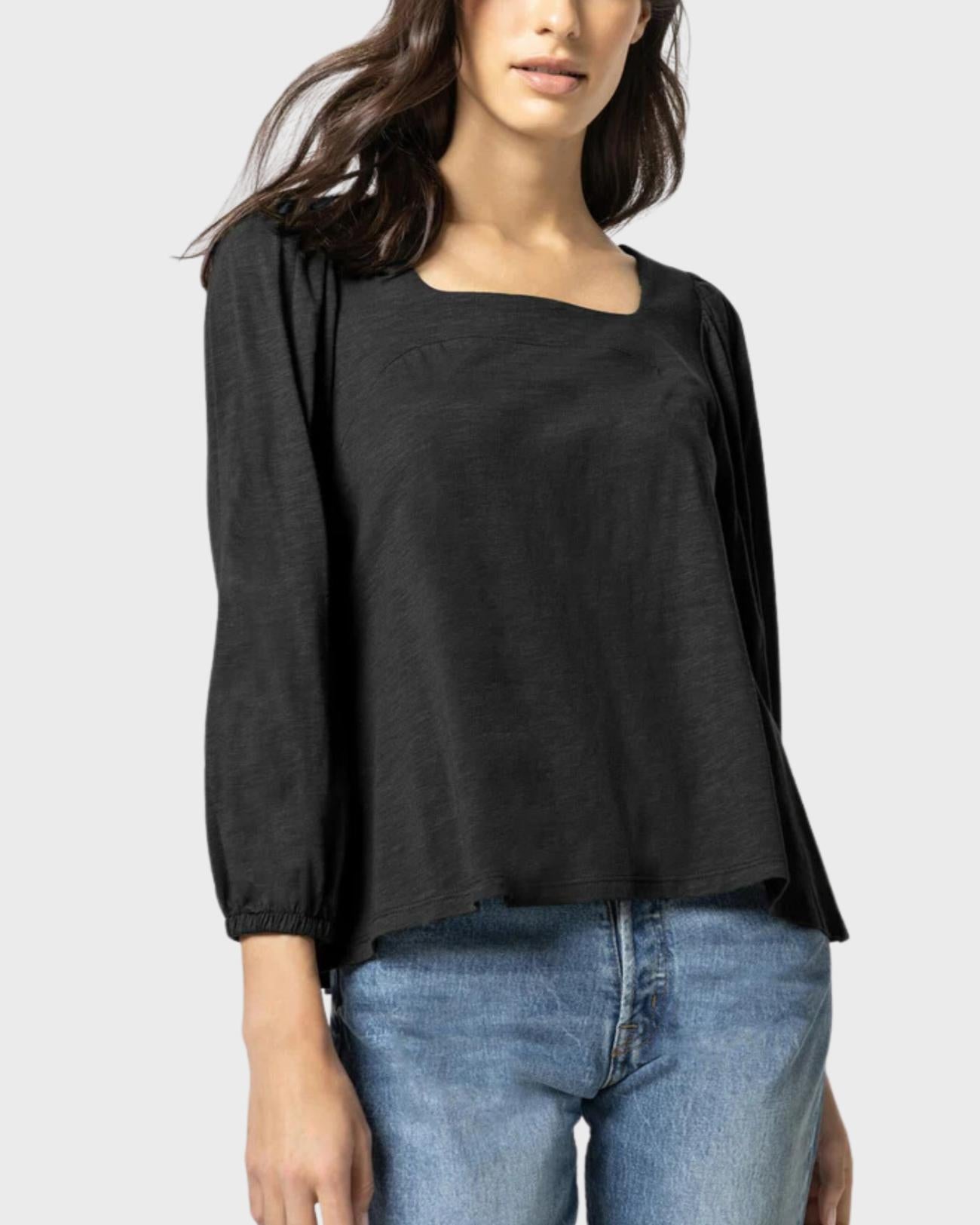 Lilla P - Full Puff Sleeve Square Neck - Sz L