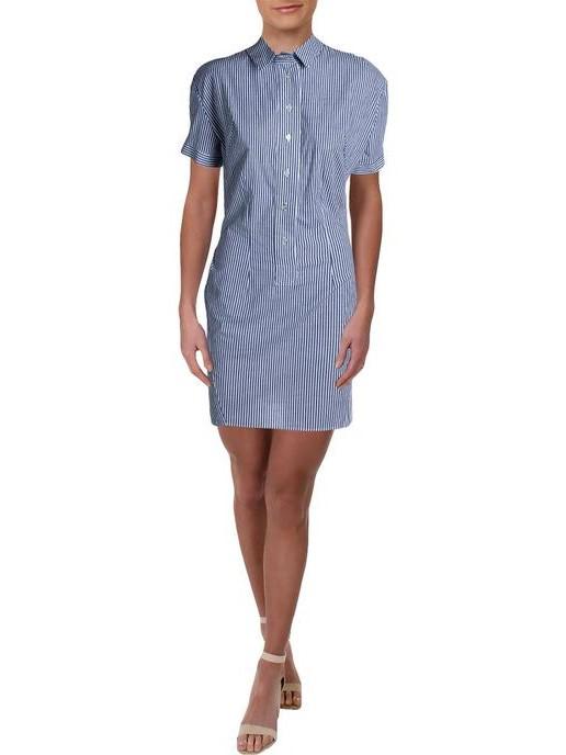 Aqua - Collared T-Shirt Dress - Sz M