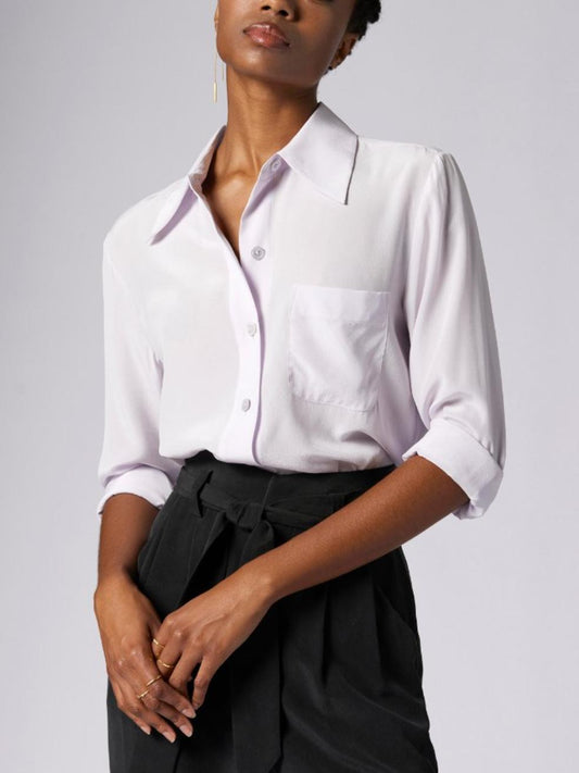 Equipment - Quinne Long Sleeve Silk Button Down Shirt - Sz L