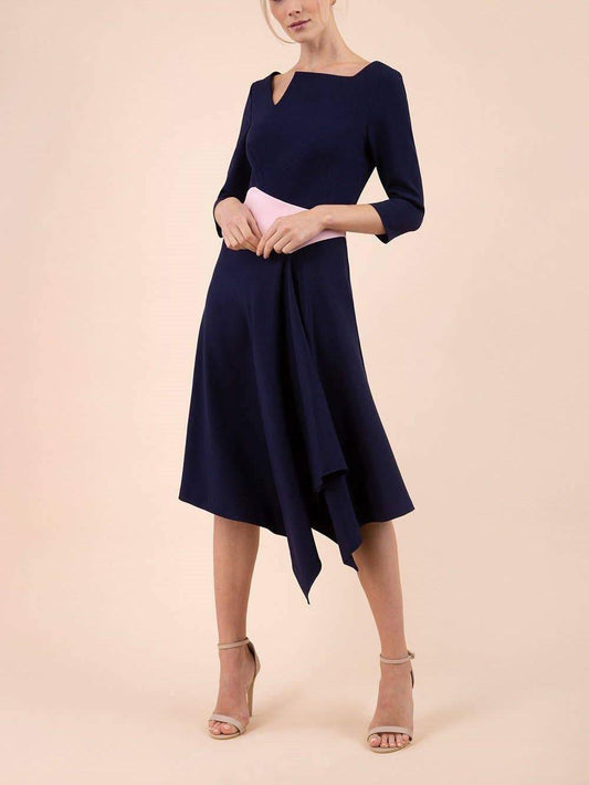 Nora Gardner - Contrast Waistband Pinto Midi Dress - Sz XL