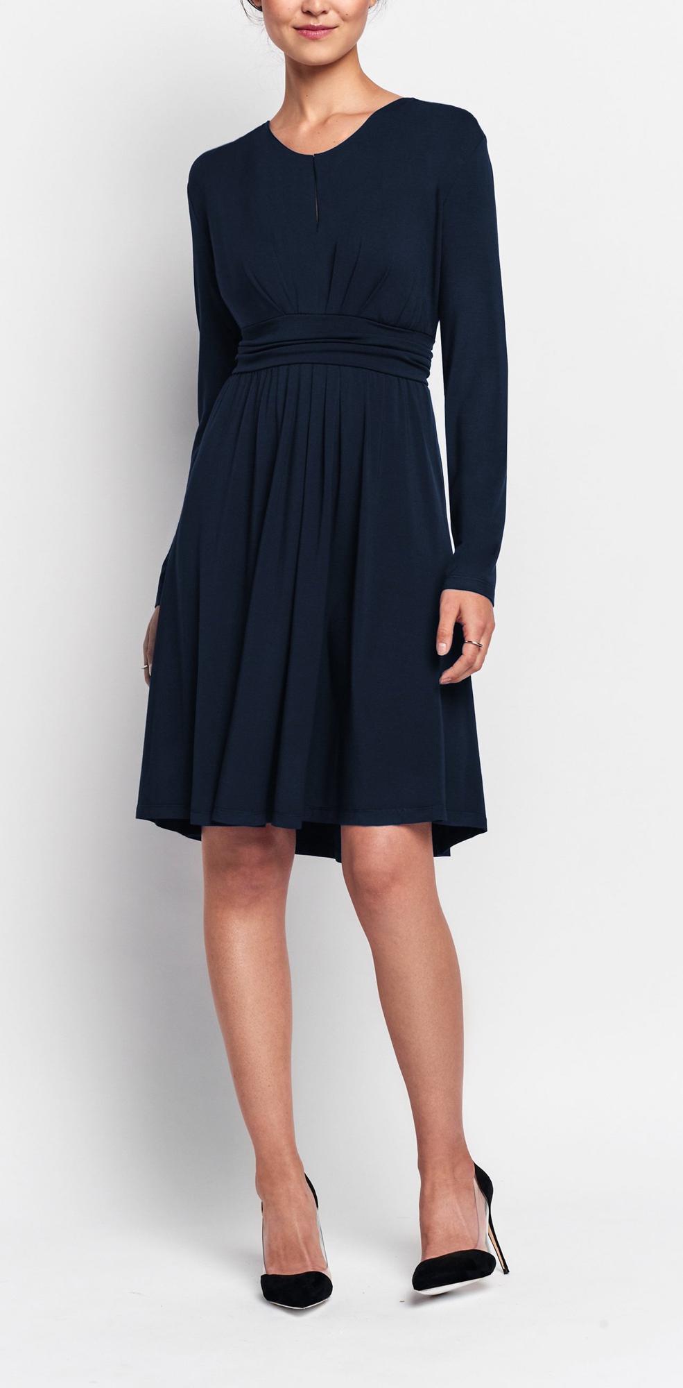 Of Mercer - Long Sleeve Inverted-Pleat Fit and Flare Dress - Sz 1X