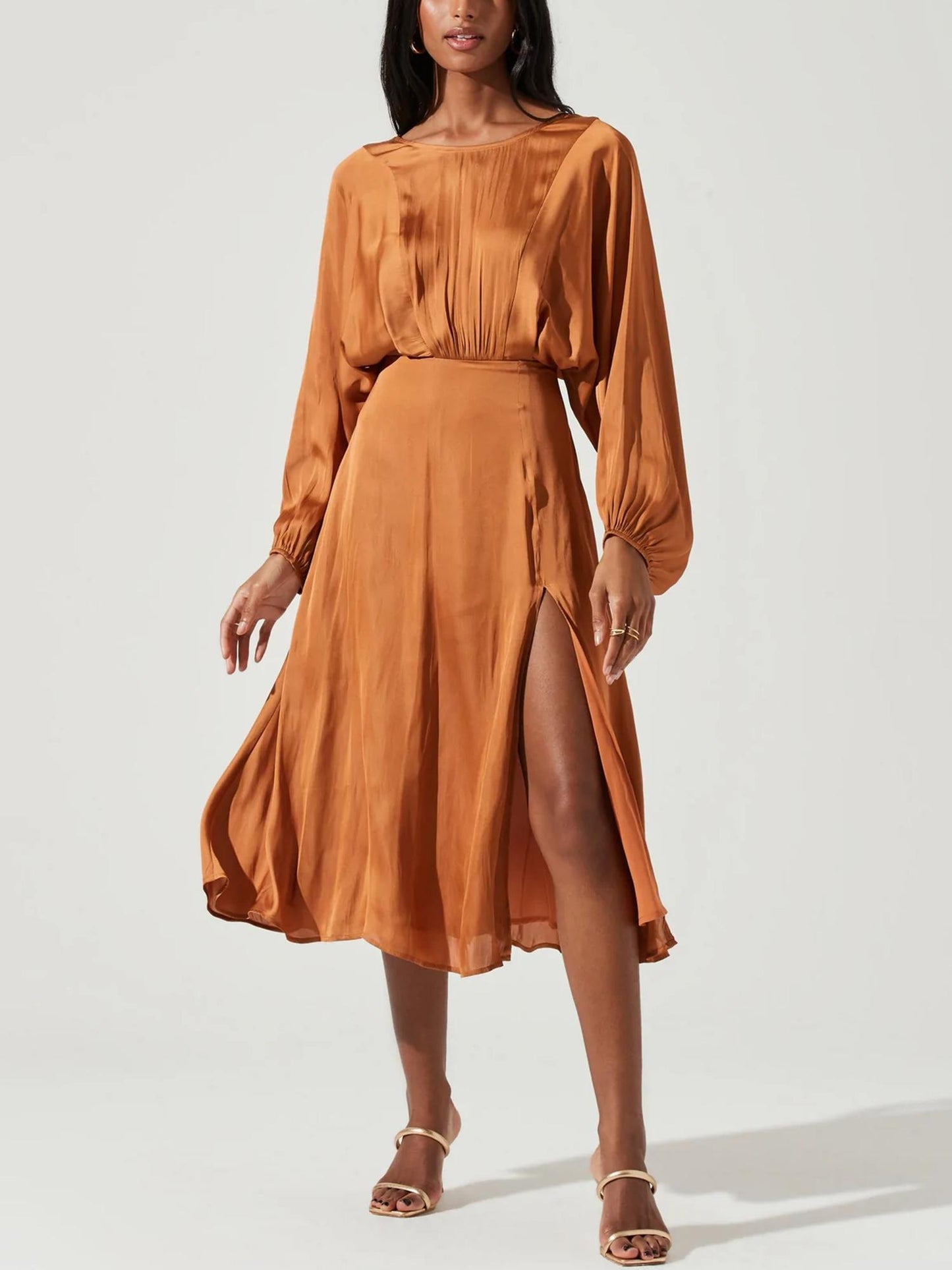 ASTR the Label - Marin Side Slit Midi Dress - Sz S