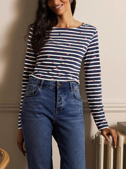 Boden - Long Sleeve Breton Tee - Sz 6