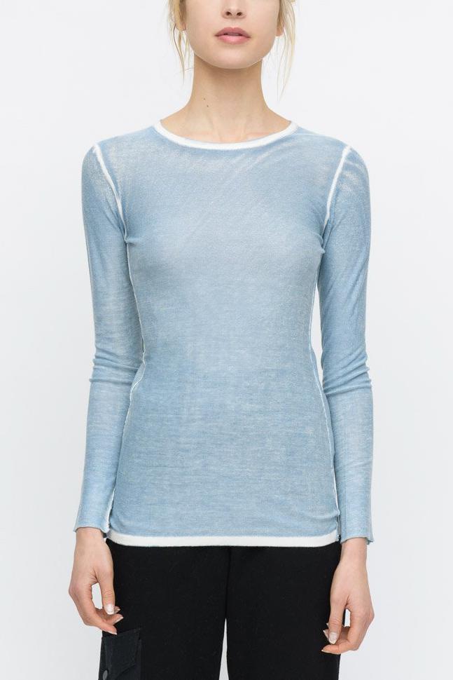 Kokun - Overdyed Fitted Cashmere Crew Neck - Sz M