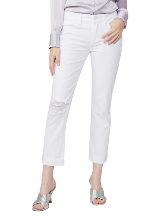 Paige - Brigitte Raw Hem Distressed Straight Leg Jean - Sz 29