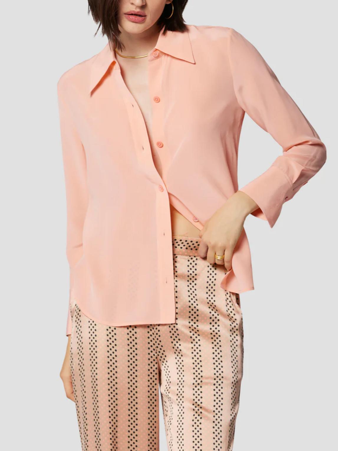 Equipment - Leona Long Sleeve Silk Shirt - Sz S