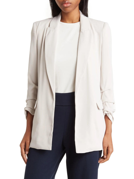T Tahari - Notch Lapel Ruch Sleeve Blazer - Sz S