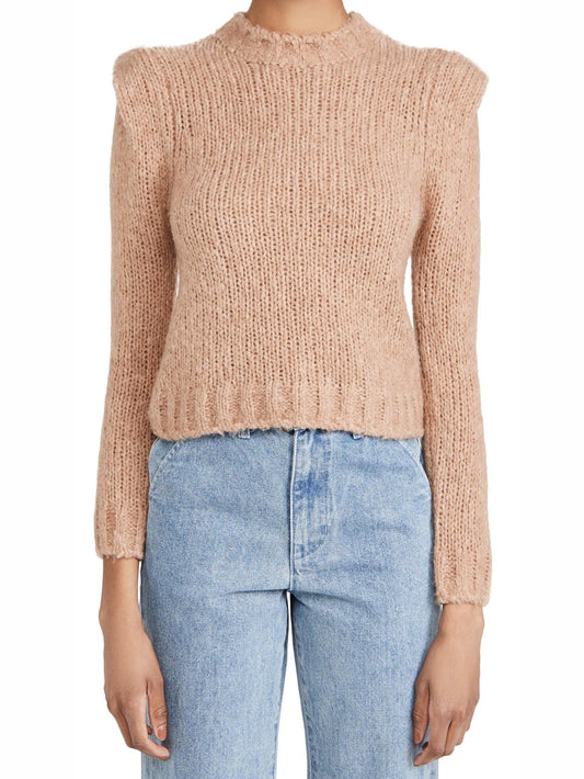 Naadam - Long Sleeve Structured Shoulder Sweater - Sz L