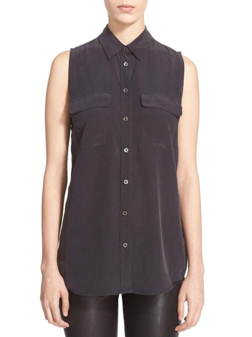 Equipment - Signature Sleeveless Silk Shirt - Sz XXL