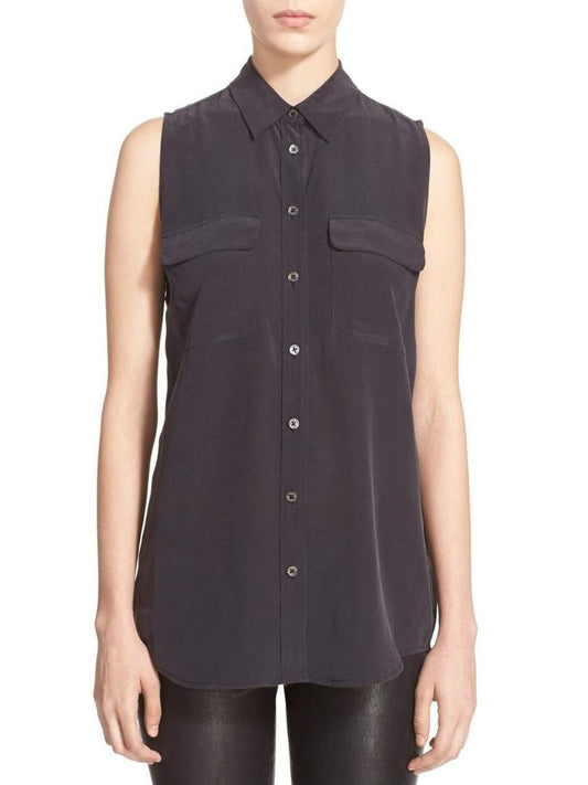 Equipment - Signature Sleeveless Silk Shirt - Sz XXL